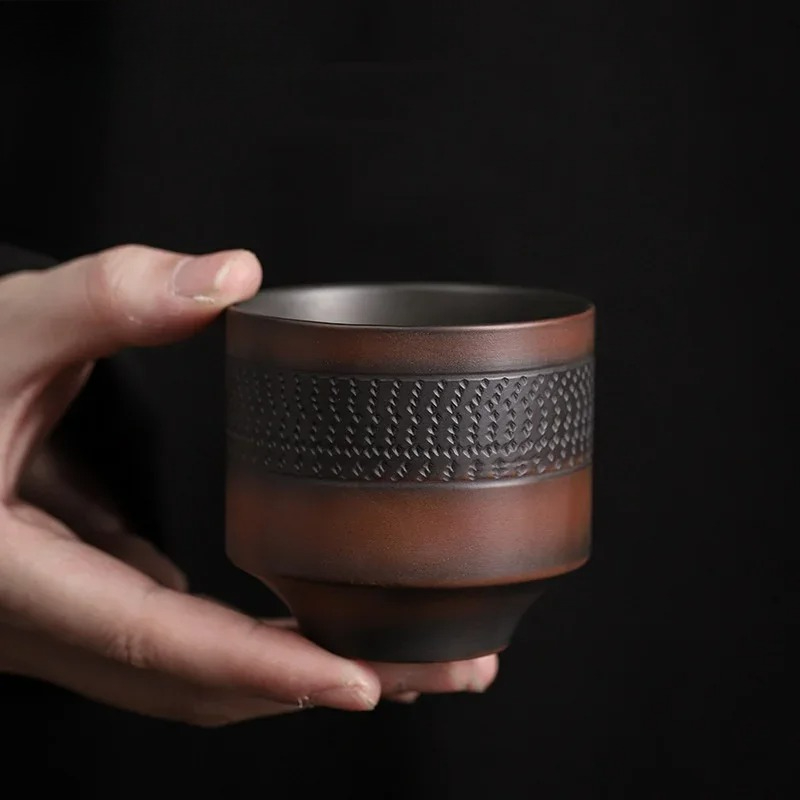 Celadon Ceramic Cup - Paarse keramische theekop, handgemaakt, grote meesterkop,