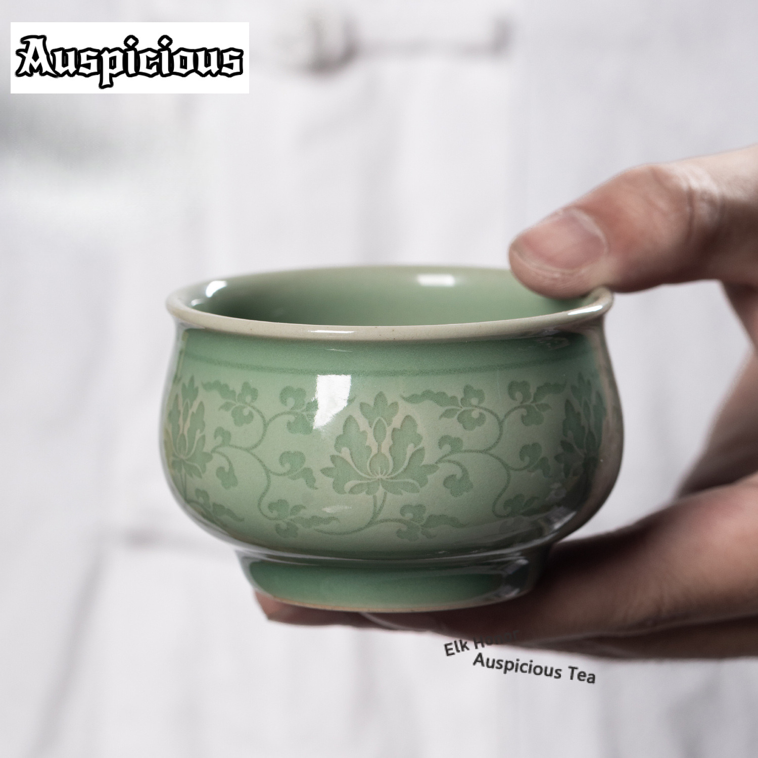 Celadon Ceramic Cup - 108ml Handgemaakte Twining Lotus Celadon Theekopje
