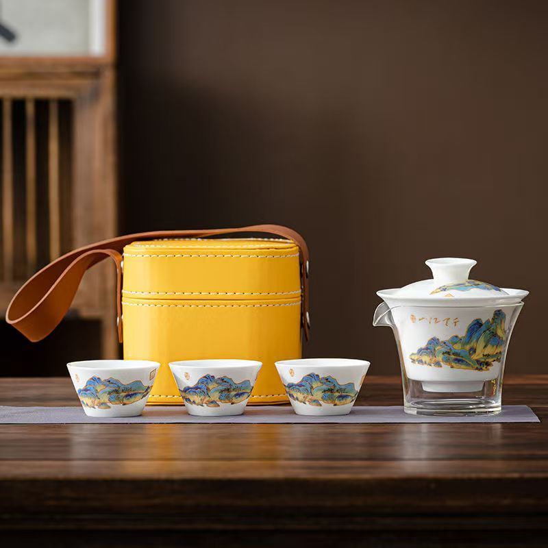 Korean Tea Set - Reissetje Jade Wit Porseleinen Thee Servies,