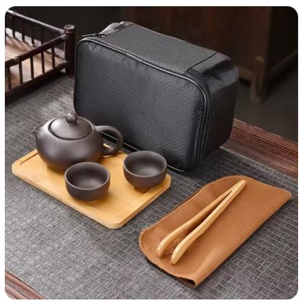 Paarse Klei Reistheeset Buiten - Korean Tea Set recensie en prijs